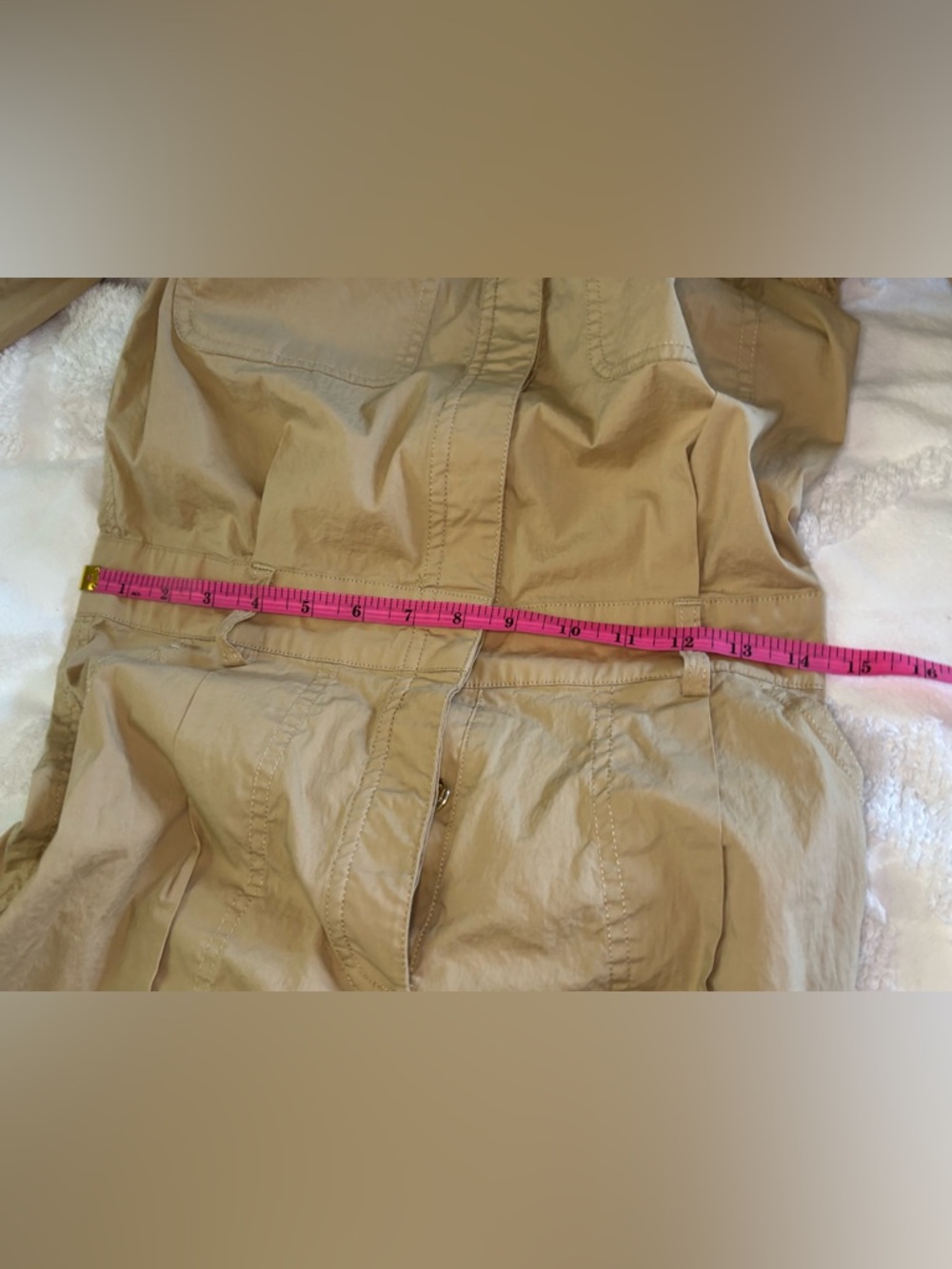 Michael Kors Tan Button-Front Utility Jumpsuit - Picture 14 of 14